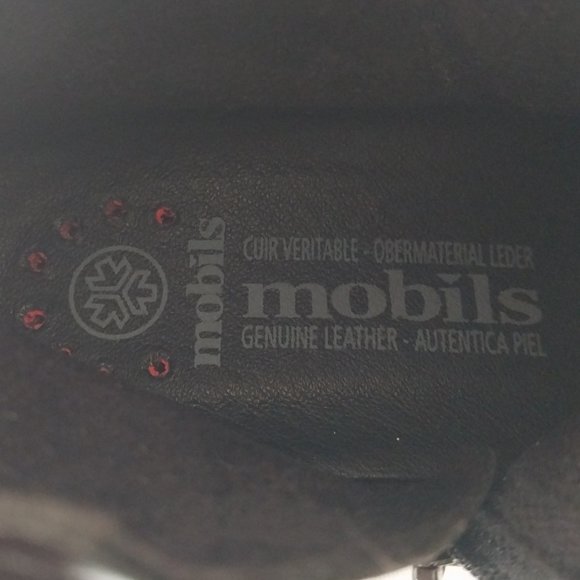 Mobils Elfia Black Smooth Leather Ankle Boots w/Faux Fur Trim Detail & Side Zip - Picture 11 of 11